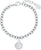 Silarmband i sterlingsilver med länkkedja och rund myntberlock