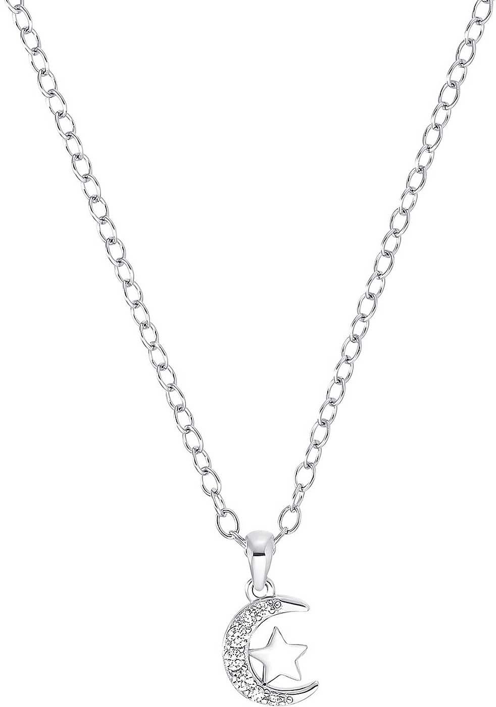 Silket halsband med måne och stjärna, fina länkar
