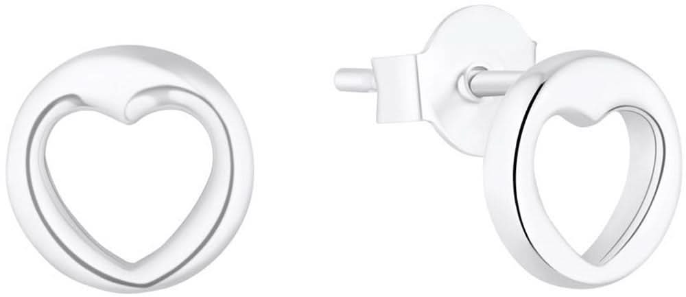 s.Oliver Jewelry örhängen med hjärta-urtag, silverfärgad, hjärtform