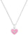 Halsband i silverfärg med hjärtformat rosa hänge och små stenar