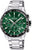 Festina Chronograph herrklocka med grön urtavla och armband i rostfritt stål