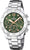 Festina damklocka med grön urtavla, armband i rostfritt stål och kronografdetaljer