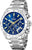 Festina Chronograph herrklocka, armband i rostfritt stål, blå urtavla, tachymeter.