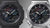 Zwei Casio G-Shock Uhren nebeneinander: schwarze und silberne Lünette mit Regenbogen-Zifferblatt