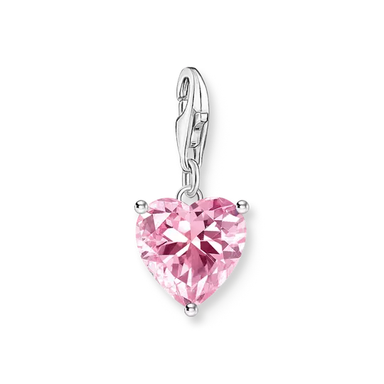 Thomas Sabo Charm-hänge Hjärta med rosa zirkonia i 925 sterlingsilver