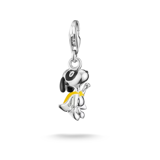 Snoopy-hänge i 925 sterling silver med svartgul emalj
