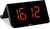 Digital väckarklocka i plast med röd LED-display, märket Atlanta, vinklad