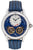 Herrenuhr mit blauem Lederband, blauem Zifferblatt, Automatikwerk und Saphirglas