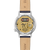 Bulova Accutron Armbanduhr mit braunem Lederarmband und goldfarbenem Sichtboden