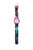 Flickur med runt rosa hölje, vit urtavla och blått armband med motiv