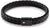 Svart flätat läderarmband med Tommy Hilfiger logospänne