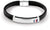 Svart läderarmband med silverfärgat spänne och Tommy Hilfiger-prägling
