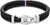 Tommy Hilfiger läderarmband, flätat svart läder, med metallspänne och logostickad rand