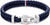 Tommy Hilfiger flätat läderarmband med mörkblått flätmönster och silverfärgat spänne