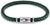 Tommy Hilfiger flätat läderarmband, grönt band med silverfärgat mittlås