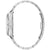 Bulova Herrenarmbanduhr: silbernes Edelstahlband und Seitenansicht mit Krone und Drückern.