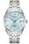 Bulova Herren-Automatikuhr, silbernes Metallband, blaues Zifferblatt, Datum bei 3
