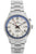 Herrenuhr mit silberfarbenem Metallarmband und weißem Zifferblatt, GMT-Anzeige
