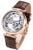 Carl von Zeyten Armbanduhr mit Skelettzifferblatt, braunem Lederband, roségoldfarbenem Gehäuse