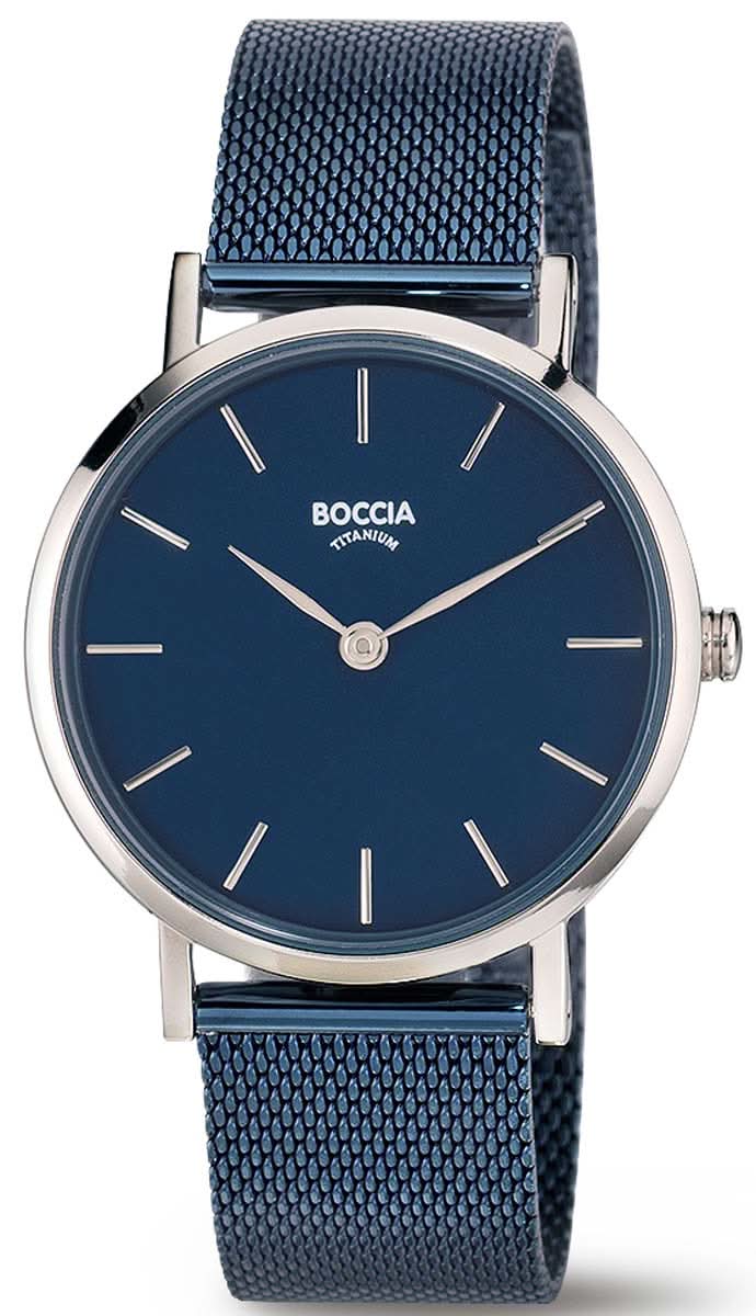 Boccia Damklocka med blå urtavla och blått metallarmband