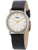Boccia Damen-Armbanduhr mit silbernem Gehäuse, schwarzem Lederarmband und weißem Zifferblatt