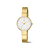 Boccia Damenarmbanduhr aus Reintitan, goldfarben, rundes Zifferblatt mit Indexen