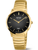 Boccia Royce Damenarmbanduhr mit schwarzem Zifferblatt und goldfarbenem Titanarmband