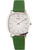 Damen-Armbanduhr mit Titangehäuse, Saphirglas und grünem Lederarmband