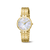 Boccia Damenarmbanduhr mit goldplattiertem Titanarmband und Saphirglas, weißem Zifferblatt