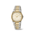 Boccia Damenarmbanduhr, zweifarbiges Band (silbern/gold), cremefarbenes Zifferblatt, Datum bei 8