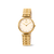 Boccia Damenarmbanduhr mit rundem, goldenem Gliederarmband und weißem Zifferblatt