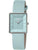Damenarmbanduhr Boccia mit rechteckigem Gehäuse, blauem Zifferblatt und mintfarbenem Armband