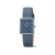 Boccia Damenarmbanduhr mit quadratischem Zifferblatt und blauem Lederband