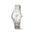 Damen-Armbanduhr aus Titan, Solar, silbernes Armband, rundes Gehäuse, weißes Zifferblatt