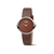 Damenarmbanduhr Boccia mit braunem Lederarmband und braunem Zifferblatt mit Strahlen