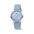 Boccia Damenarmbanduhr mit hellblauem Lederband, rundem blauem Zifferblatt