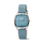Damenuhr Boccia mit Titan-Gehäuse und blauem Lederarmband, blaues Zifferblatt