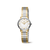 Damenarmbanduhr mit goldfarbenem Metallarmband und weißem Zifferblatt