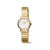 Boccia Damenarmbanduhr mit goldfarbenem Metallband und weißem Zifferblatt, rund