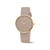 Boccia Damen-Armbanduhr: beiges Lederarmband, goldenes Gehäuse, beiges Zifferblatt