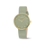 Boccia Damen-Armbanduhr: grünes Lederarmband, goldenes Gehäuse, grünliches Zifferblatt