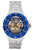 Carl von Zeyten Herrenuhr mit skelettiertem Automatikwerk, blauem Zifferblatt, silbernem Edelstahlband