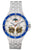 Herrenuhr mit silbernem Metallband, blauem Zifferblatt und Mondphasen-Detail