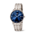 Boccia Herrenarmbanduhr mit blauem Zifferblatt, Datumsfenster und Metallarmband