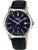 Herrenarmbanduhr Boccia mit blauem Zifferblatt, Saphirglas und schwarzem Lederarmband