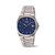 Herrenuhr von Boccia mit blauem Zifferblatt, Titangehäuse und Metallarmband