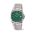 Herrenuhr von Boccia mit grünem Zifferblatt, Titangehäuse und Metallarmband