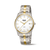 Boccia Herrenarmbanduhr mit weißem Zifferblatt und bicolor Titanband, Zeigerdatum