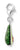 Thomas Sabo silver charm pendant with avocado motif, green, with red stone