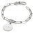 Armband i silver med pappersclips-länkar och rund berlock, karbinhake-lås